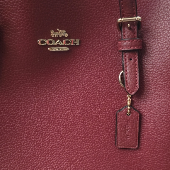 Coach Burgundy Mollie 25 Tote - Picture 2 of 9